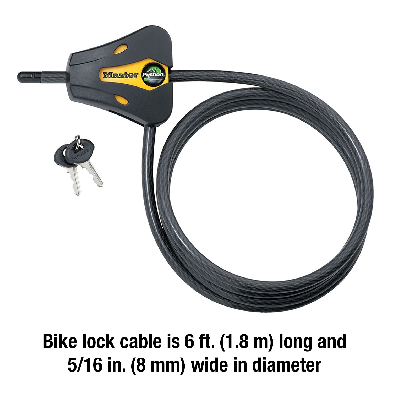 Master Lock 8419DPF Python Cable Lock with Key, 1 Pack - Master
